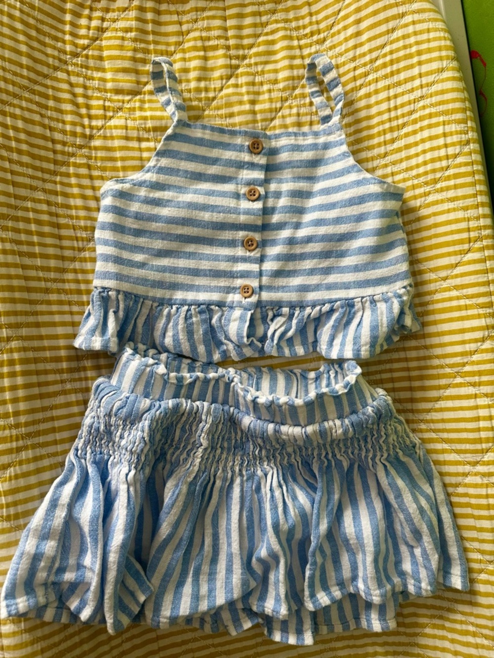 Cat & Jack Blue and White Striped Two-Piece Skirt Set